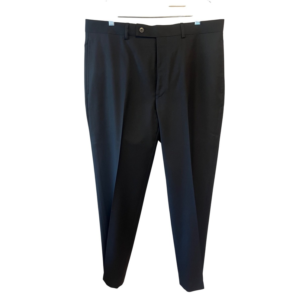 Calvin Klein Mens Slim Fit Dress Pants Black Flat Front Trousers 36x30‎